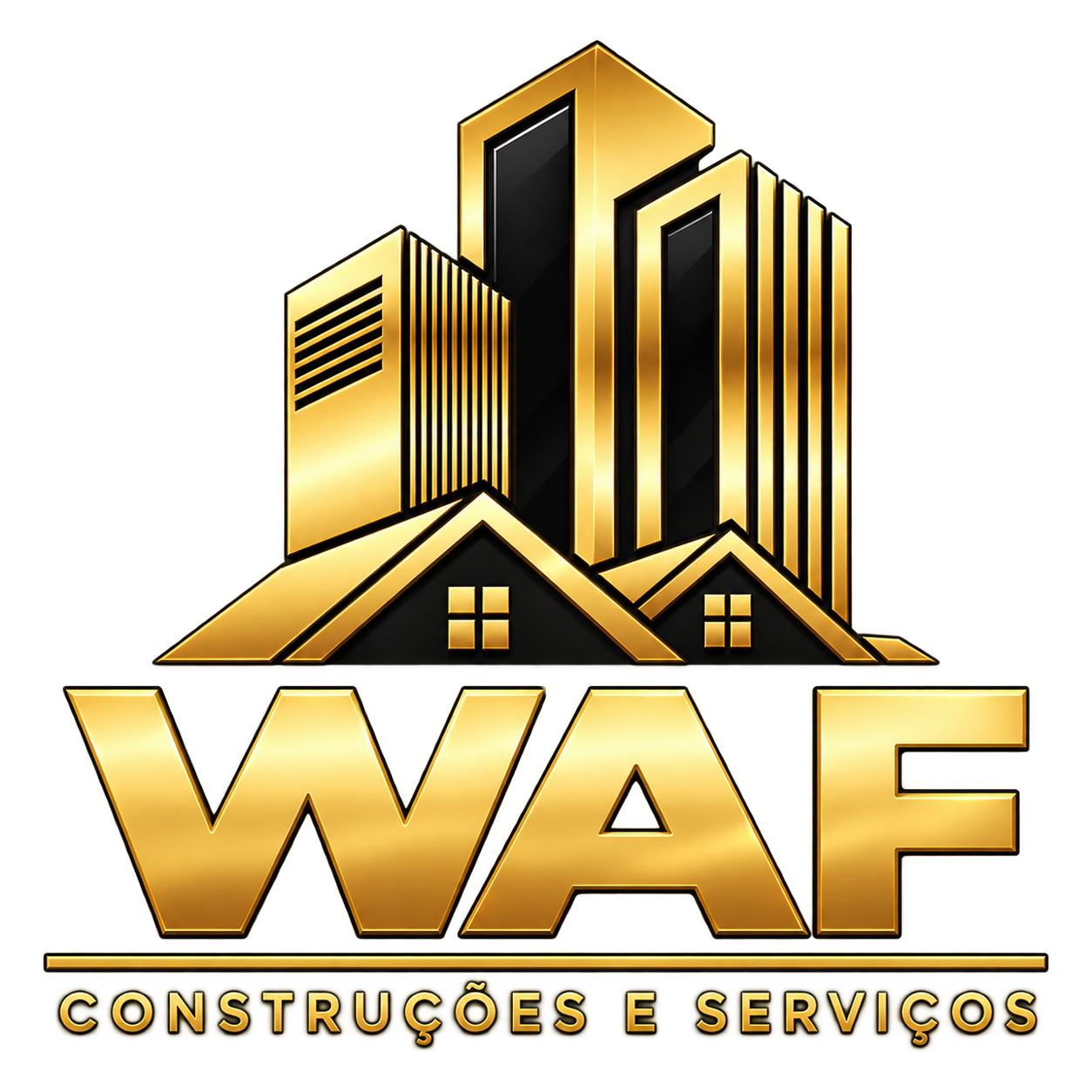 WAF Construções e Serviços — assinatura oficial dourada
